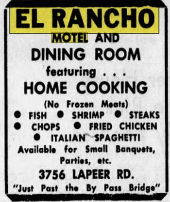 El Rancho Motel - Dec 22 1967 Ad (newer photo)
